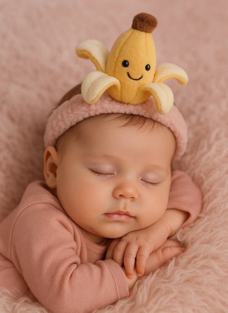 Banana Plush Toy Baby Headband - Soft and Fun Baby Hairband with Cute Banana Plush Toy Design