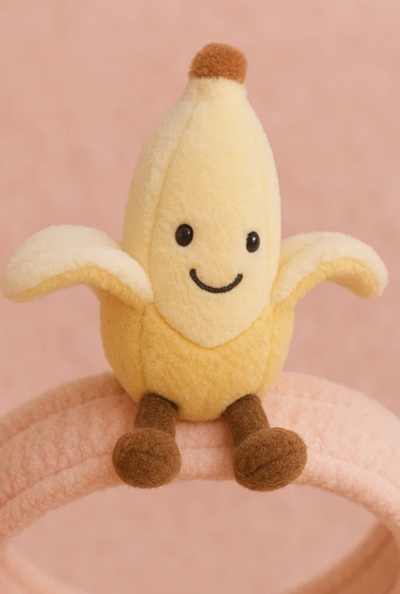 かわいいバナナ毛布の赤ちゃんヘアバンド - 柔らかくて楽しい赤ちゃん用ヘアバンド、笑顔のバナナデザイン