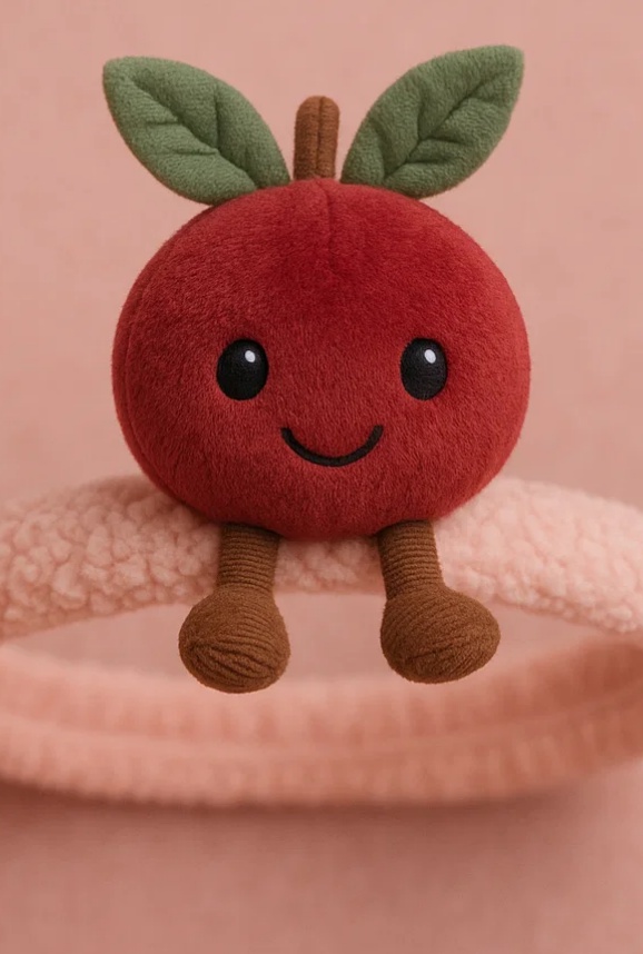 Adorable Plush Toy Baby Headband with Apple Design - Soft and Comfortable for Newborns