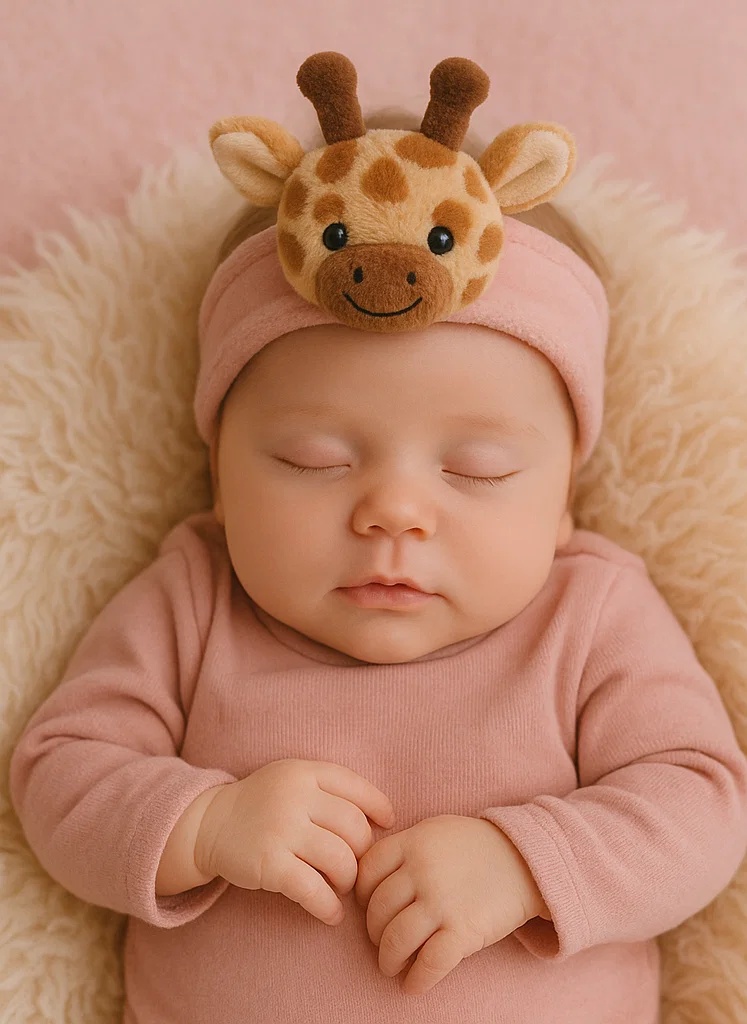 Adorable Plush Toy Baby Headband with Giraffe Design - Soft and Comfortable for Newborns