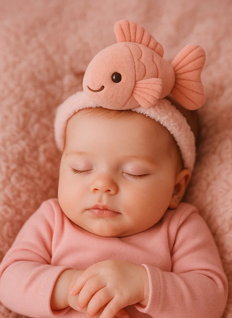 Adorable Plush Toy Baby Headband with Fish Design - Soft and Comfortable for Newborns