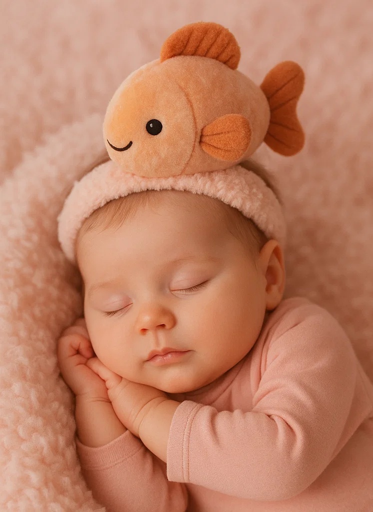 Süße Meeresfisch Plüschspielzeug Baby Haarband