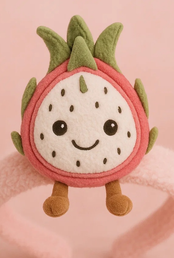 Adorable Plush Toy Baby Headband with Dragon Fruit Design - Soft and Comfortable for Newborns