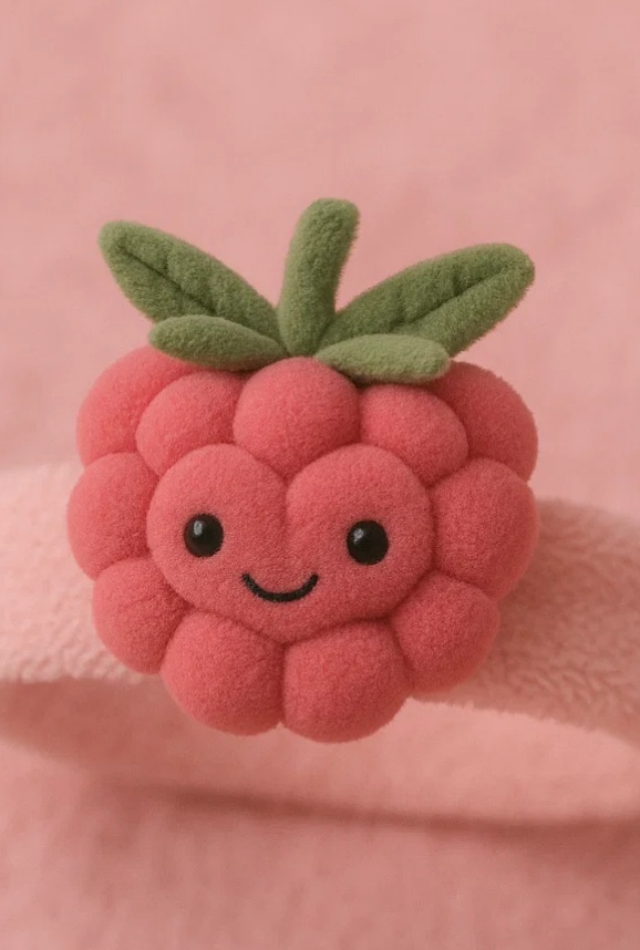 Adorable Plush Toy Baby Headband with Pink Raspberry Design - Soft and Comfortable for Newborns