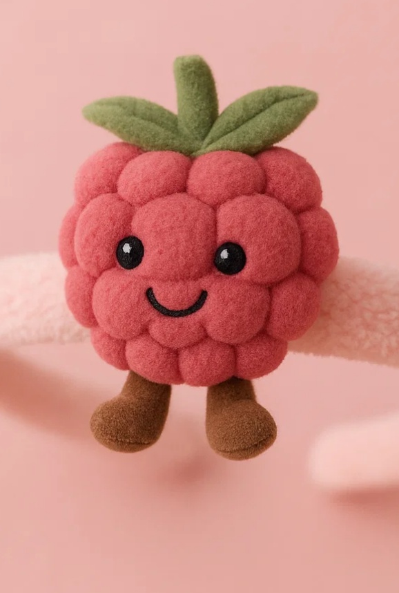 Adorable Plush Toy Baby Headband with Peach Design - Soft and Comfortable for Newborns