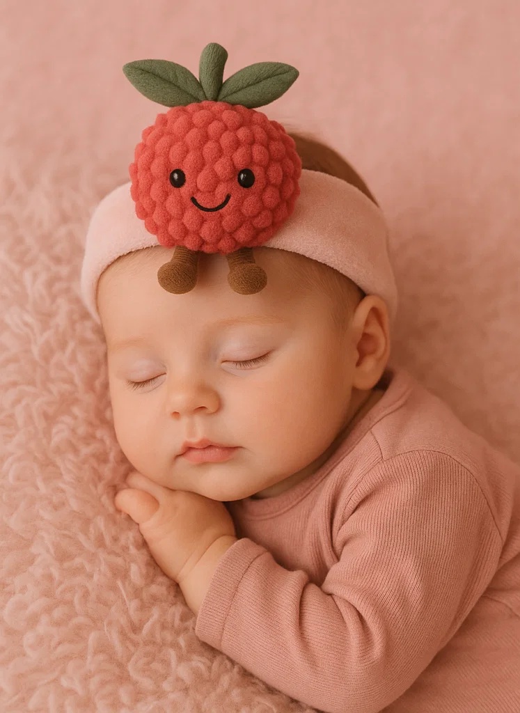 Adorable Plush Toy Baby Headband with Lemon Design - Soft and Comfortable for Newborns