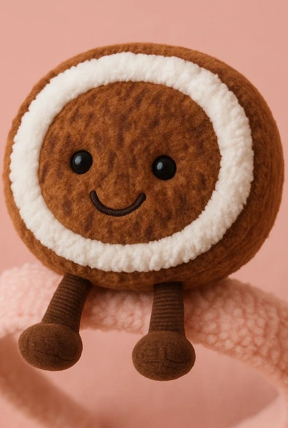 Coconut Shell Plush Baby Headband with Smile Face – Tropical Minimalist Fruit Design