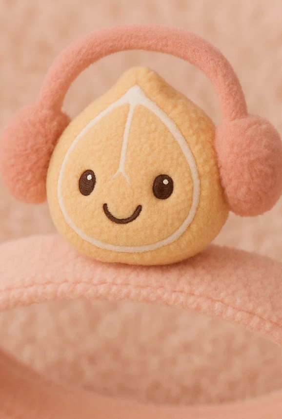 Coconut Drink Plush Baby Headband with Goofy Smile and Straw – Cartoon Fruit Fun