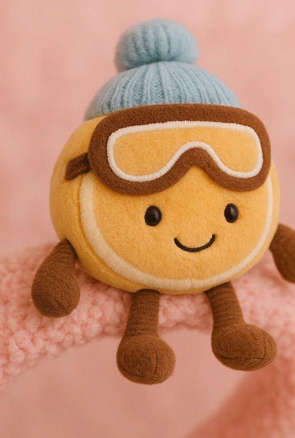 Winter-Baby-Stirnband mit Plüsch-Zitrone | Weiches Accessoire mit Mütze und Schutzbrille