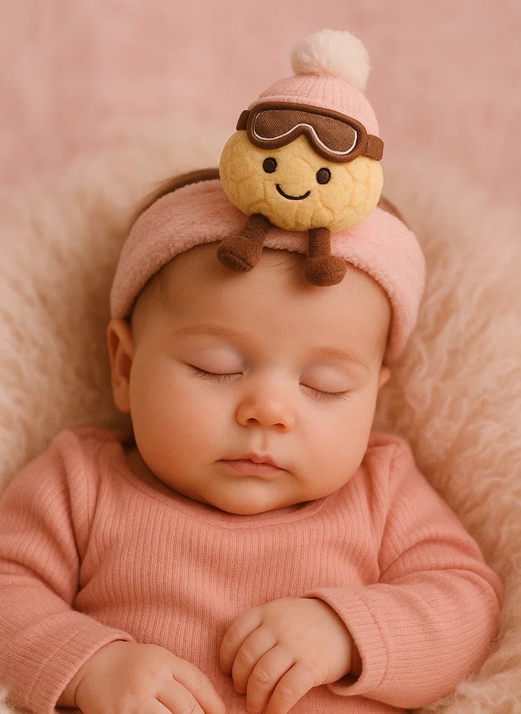 Diadema para bebé con fruta tropical | Juguete de peluche con sombrero de invierno y gafas