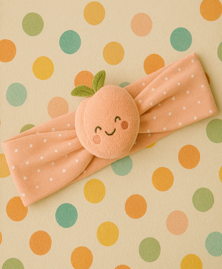 Peach Plush Headband for Babies