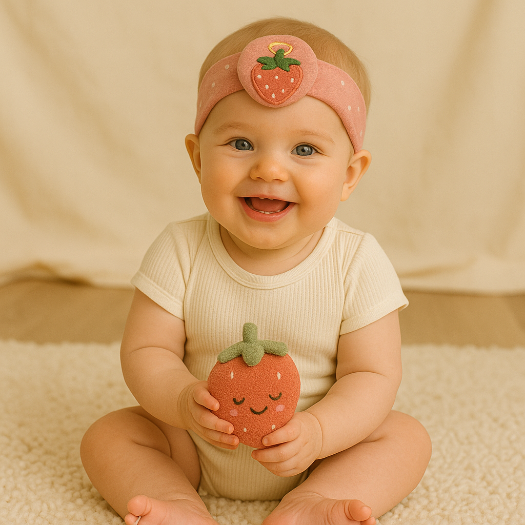 Strawberry Plush Headband for Babies