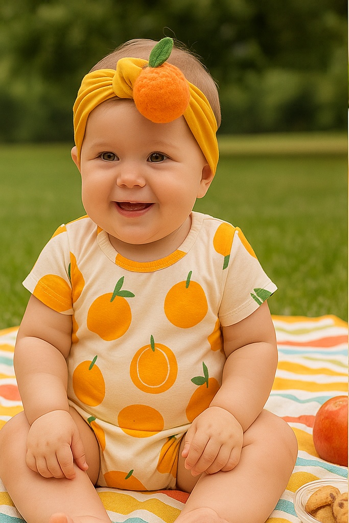 Orange Plush Headband for Babies