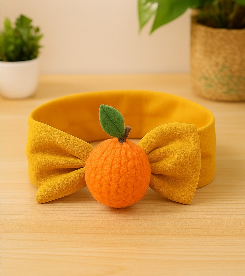 Orange Plush Headband for Babies