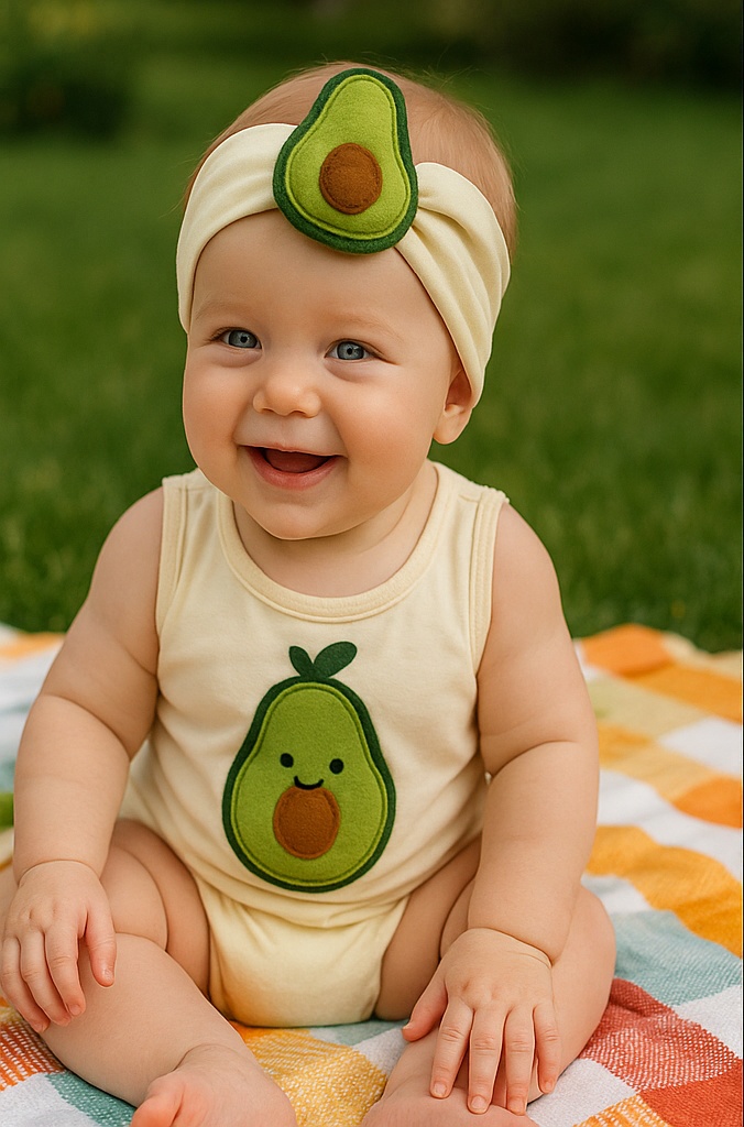Avocado Plush Headband for Babies