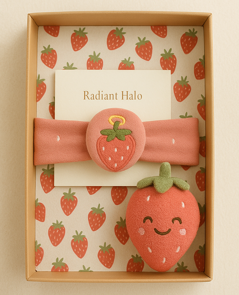 Strawberry Plush Headband for Babies