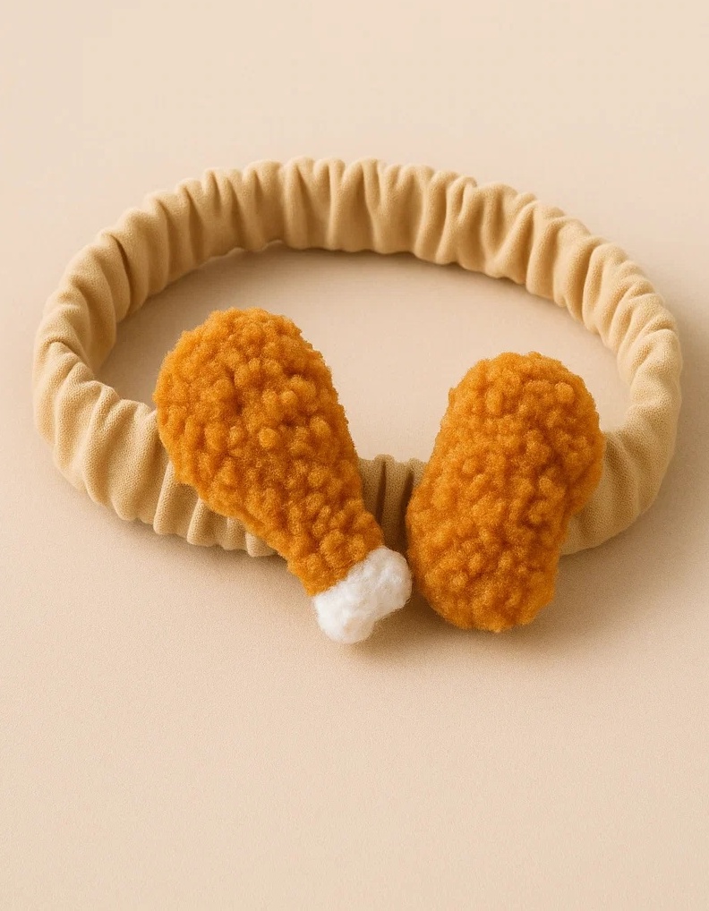 Fried Chicken Drumstick Baby Headband with Fun Playful Design