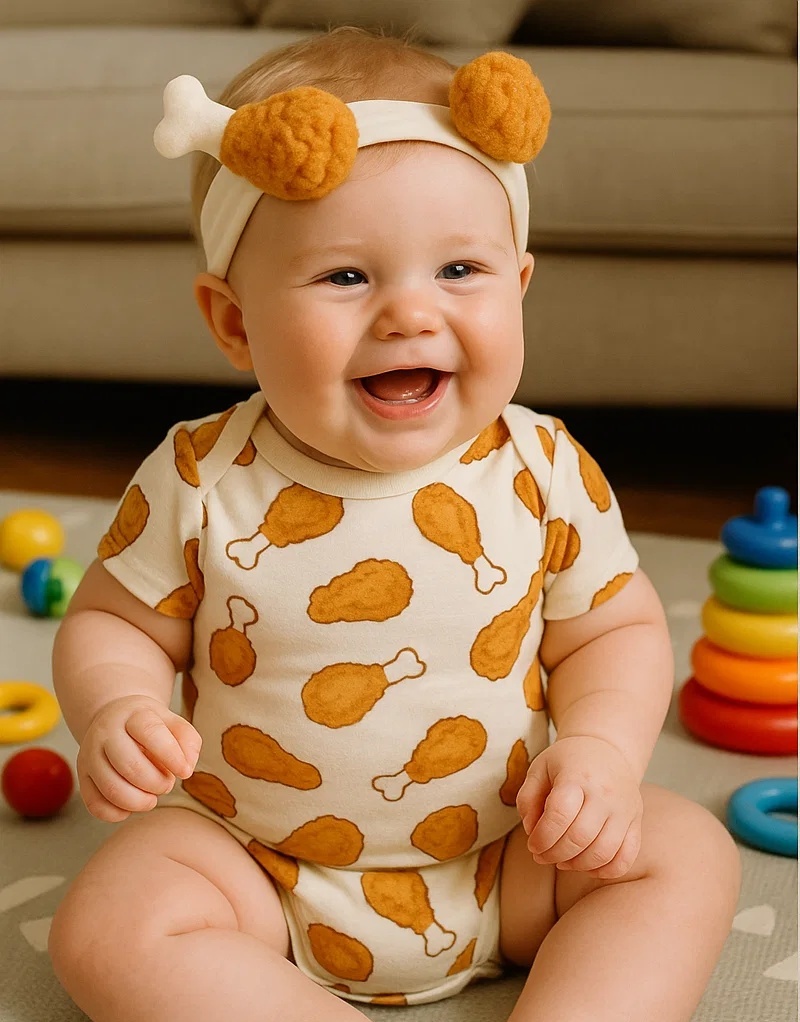 Fried Chicken Leg Baby Headband with Fun Design