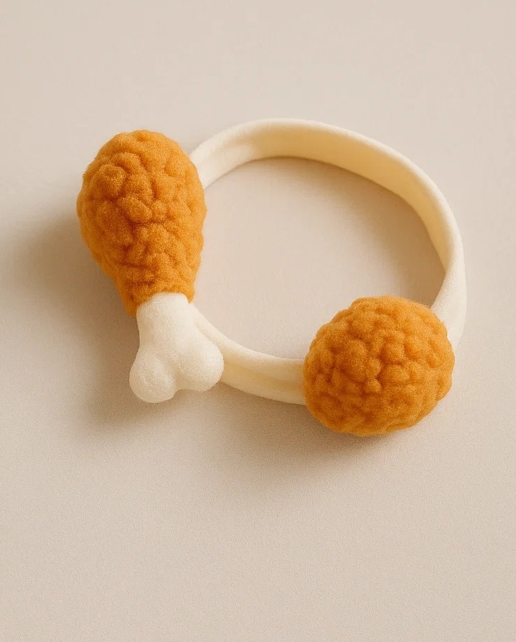 Fried Chicken Leg Baby Headband with Fun Design