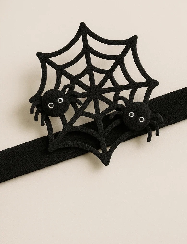 Spider Web Headband – Halloween Baby Accessory with Cute Spiders