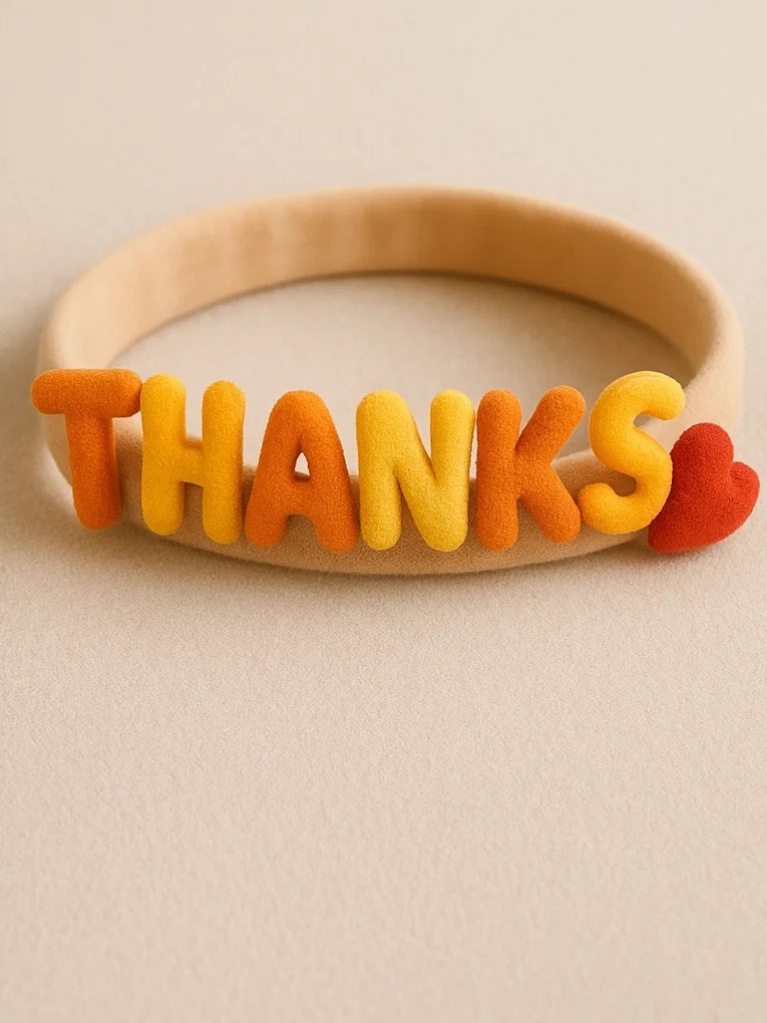 Baby Thanksgiving Headband with Felt &quotTHANKS