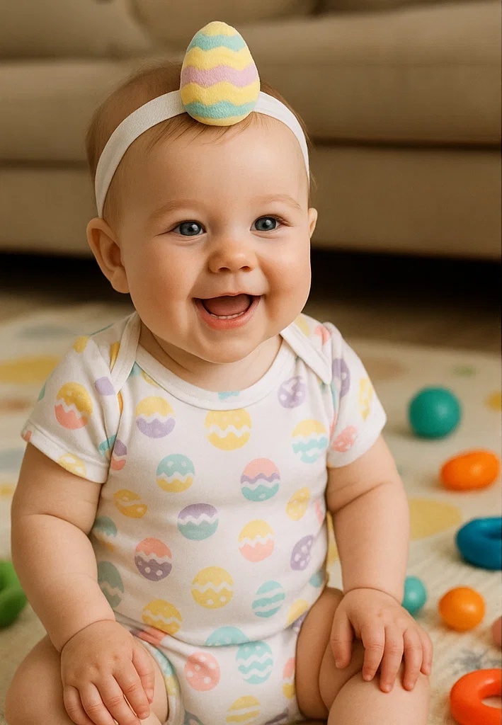 Colorful Easter Egg Baby Headband for Infants & Toddlers - Soft and Adjustable