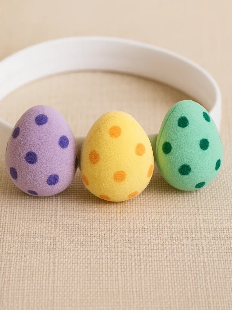 Colorful Polka Dot Easter Egg Baby Headband Set - Soft and Adjustable for Infants & Toddlers