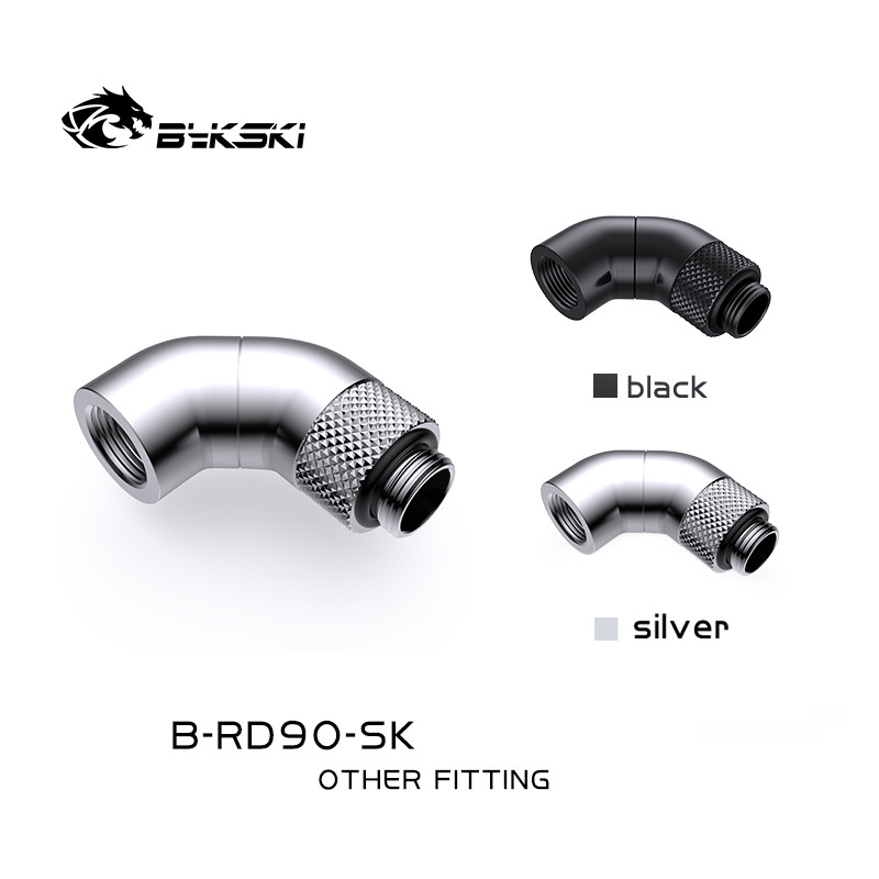 Bykski B-RD90-SK Fine Diamond Pattern 90 Degree Serpentine Elbow G1/4 Thread