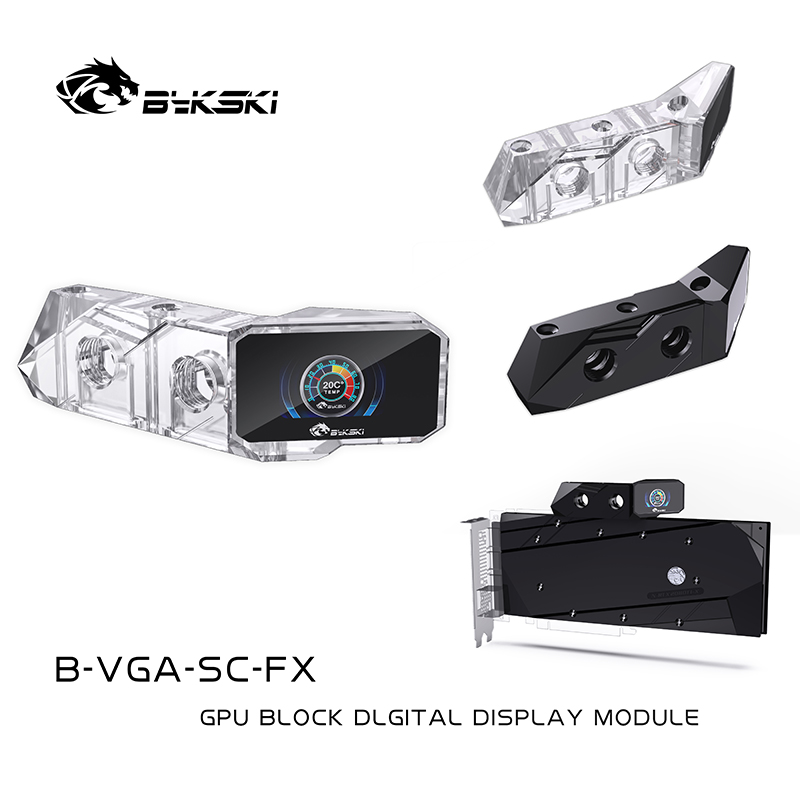 Bykski B-VGA-SC-FX Mount the bridge module vertically Digital display thermometer LCD color screen