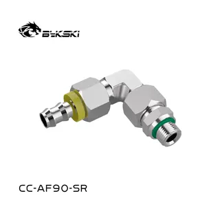 Bykski CC-AF90-SR stainless steel 90 degree joint with internal and external teeth transition, 24 taper right angle elbow