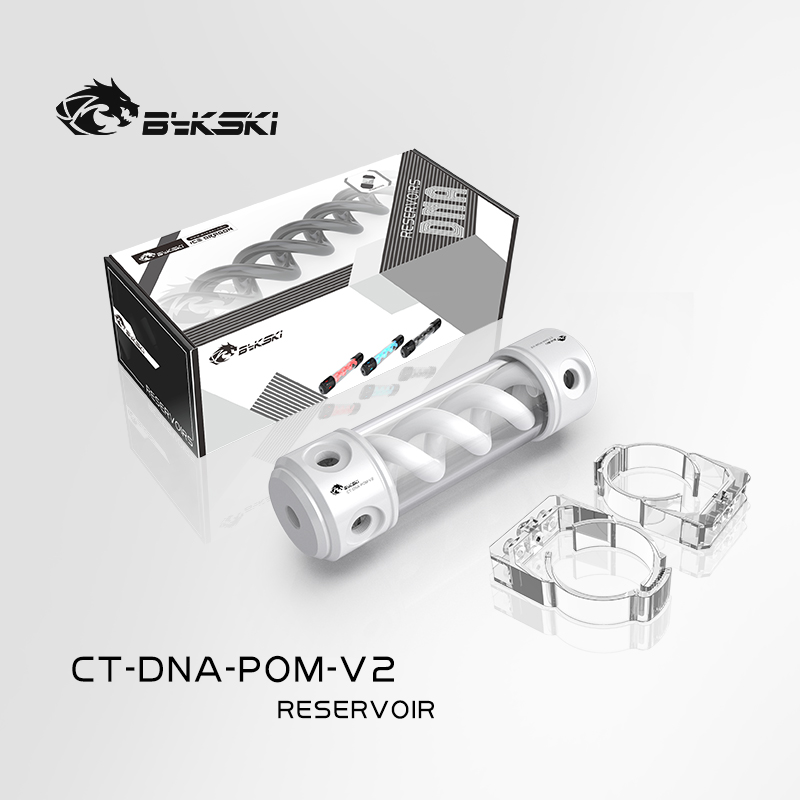 Bykski CT-DNA-POM-V2 pure white POM T virus DNA cylindrical water tank 190mm