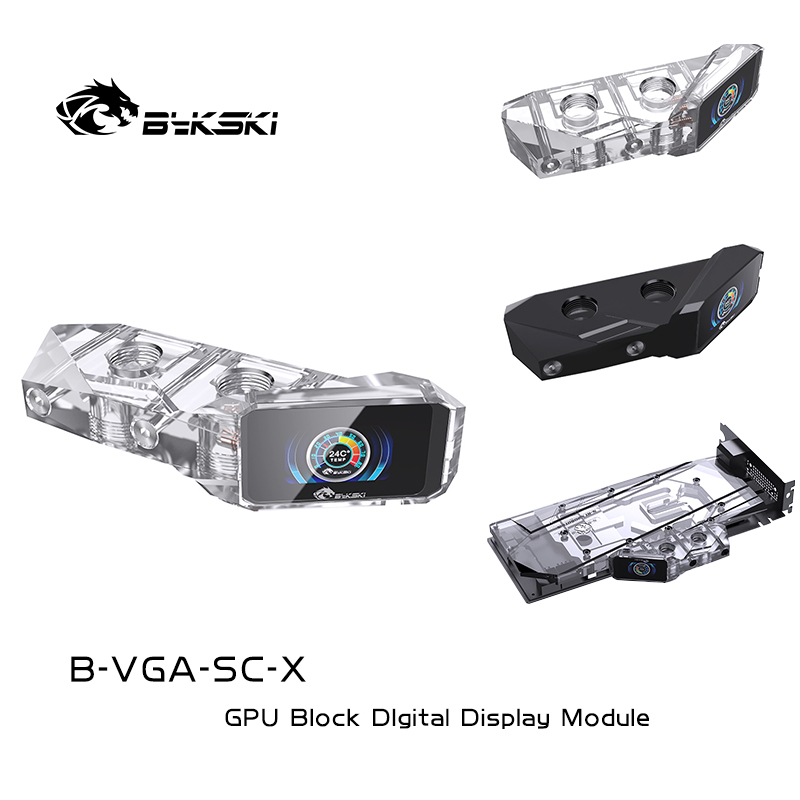 Bykski B-VGA-SC-X GPU BLOCK Digital thermometer LCD color screen