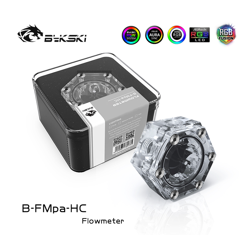 Bykski B-FMpa-HC Fine hexagonal transparent acrylic flow meter