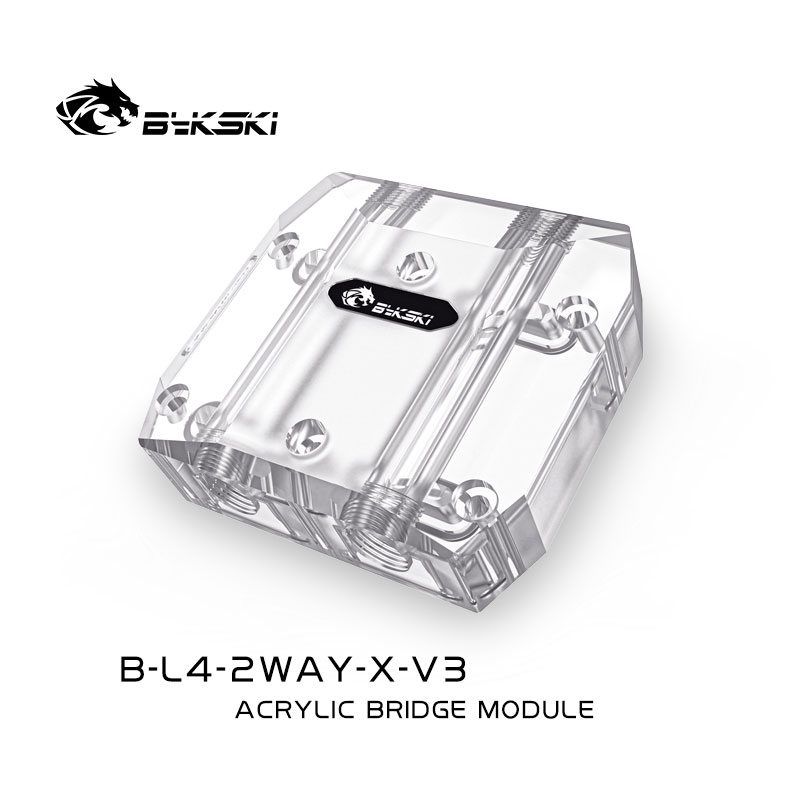Bykski B-L4-2WAY-X-V3 桥接模块  透明 连装多块显卡 并联方块头