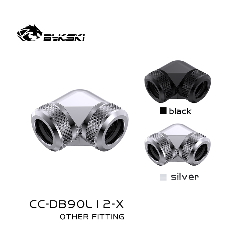 Bykski CC-DB90L12-X Fine diamond grain 90 degrees double head quick twist