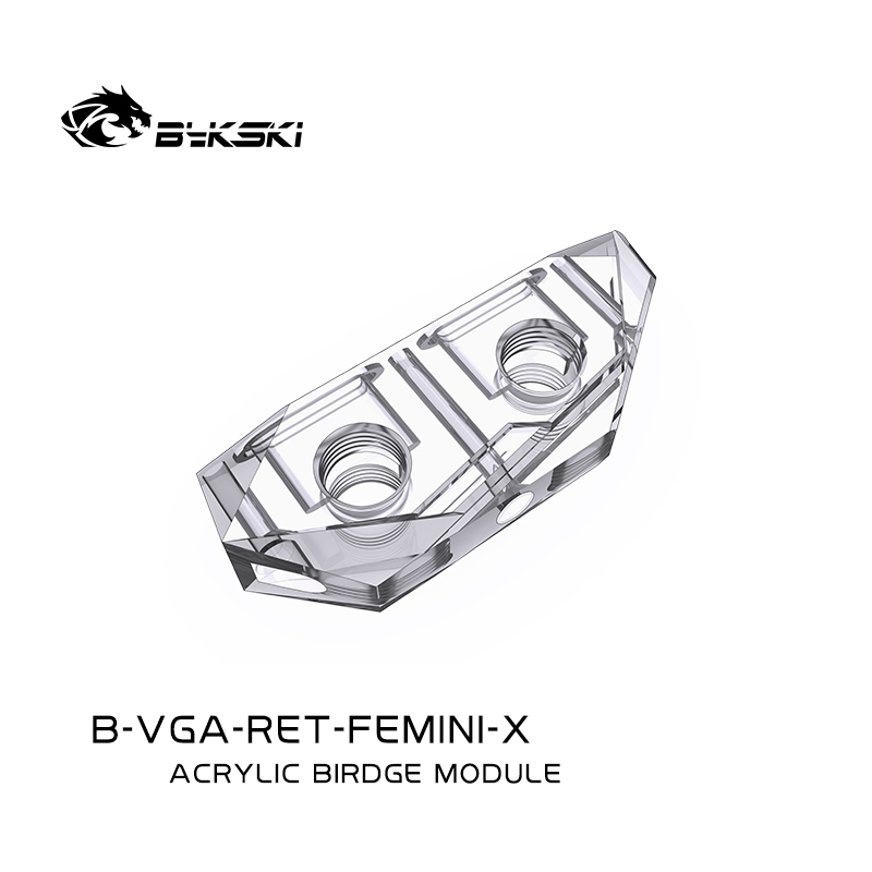 Bykski B-VGA-RET-FEMINI-X block head bridge module transparent adapter graphics card water-cooled head