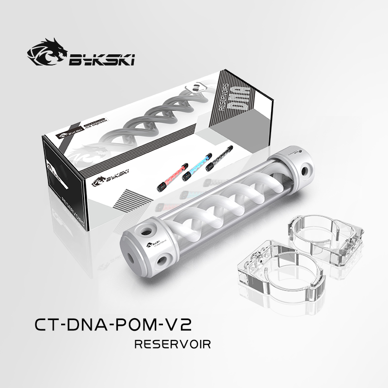 Bykski CT-DNA-POM-V2 pure white POM T virus DNA cylindrical water tank 260mm
