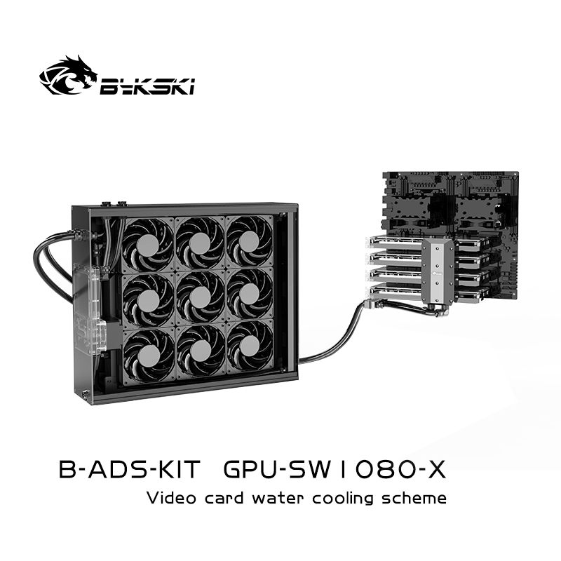 Bykski custom external multi-graphics card water cooling scheme split water cooling 4090/4080/Tesla