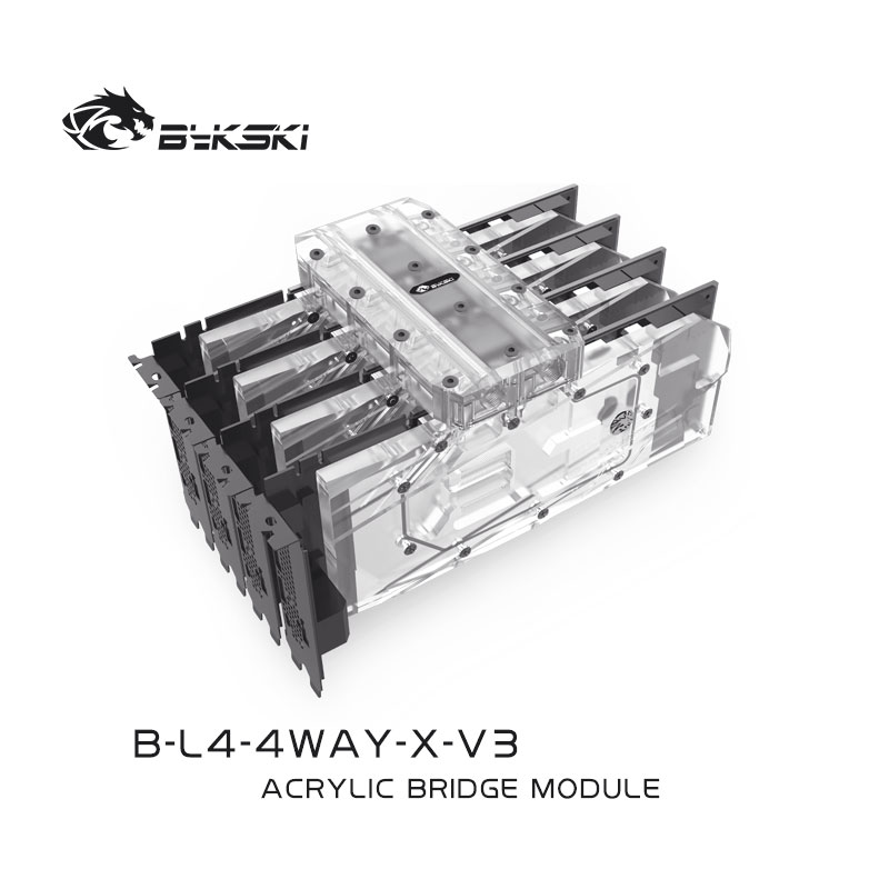Bykski B-L4-4WAY-X-V3 BRIDGE MODULE  Transparent Connect multiple graphics cards