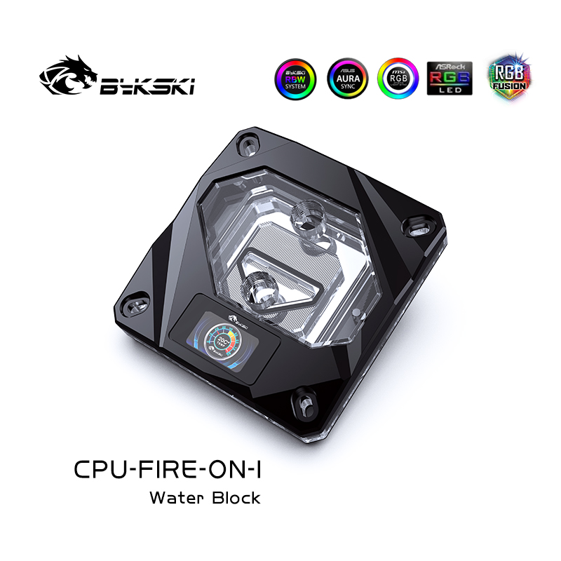 Bykski CPU-FIRE-ON-I CPU BLOCKS  Support 2011 115X I7 temperature LCD  The screen