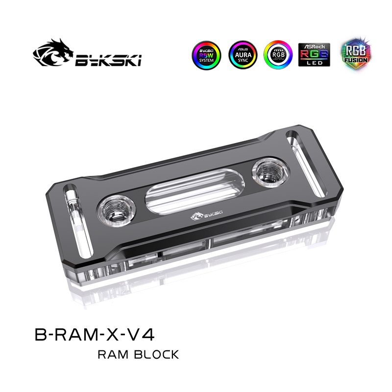 Bykski B-RAM-X-V4 Black Acrylic + Aluminum Memory Block Supports Dual Channel