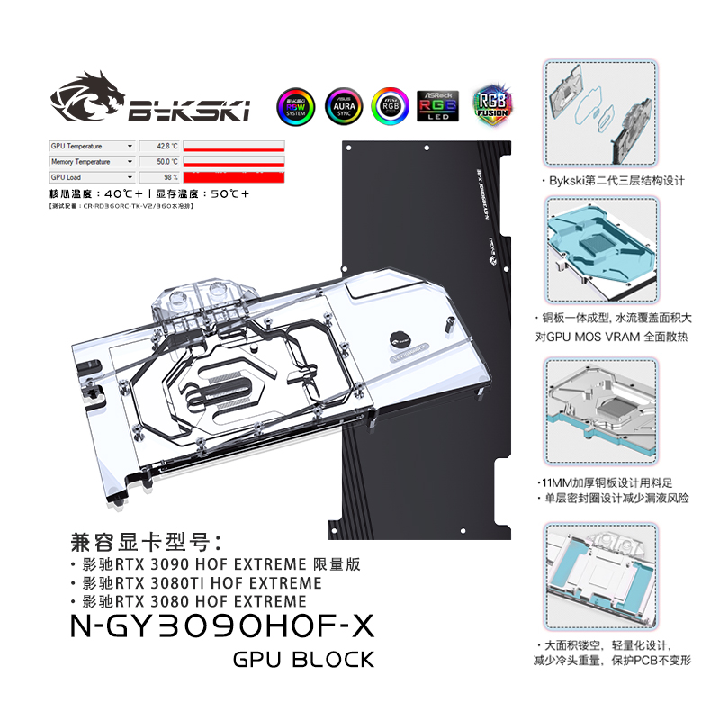 Bykski N-GY3090HOF-X RTX3090 HOF EXTREME Limited Graphics Card