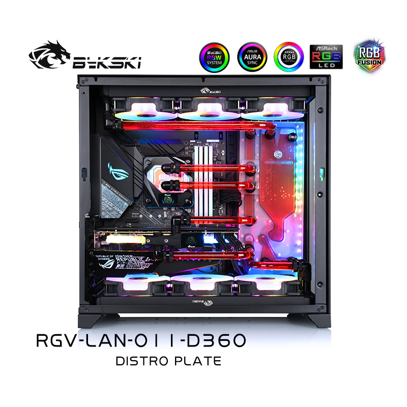 Bykski RGV-LAN-O11-D360 DISTRO PLATE  LIAN LI O11 Double 360 chassis