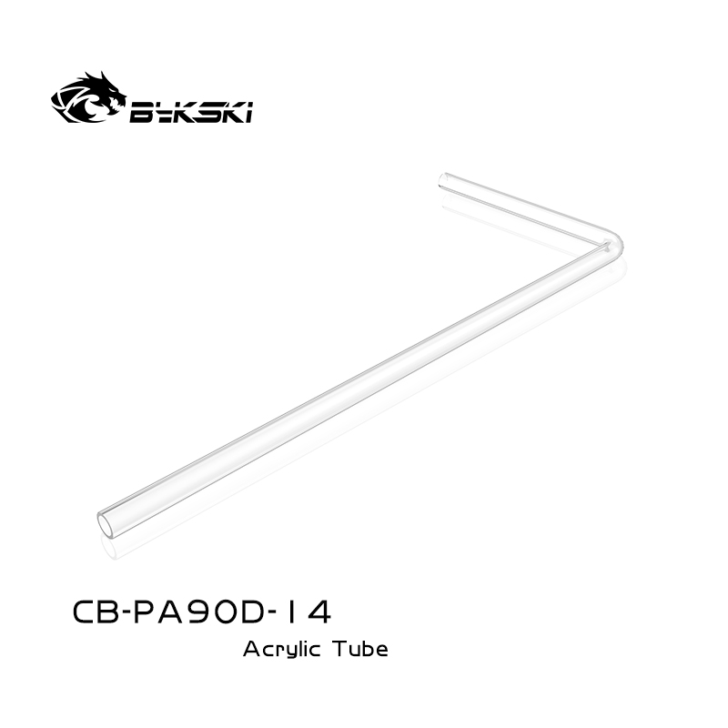 Bykski CB-PA90D-14 Acrylic rigid pipe of 90 degrees φ14MM 200X500MM High temperature water pipe