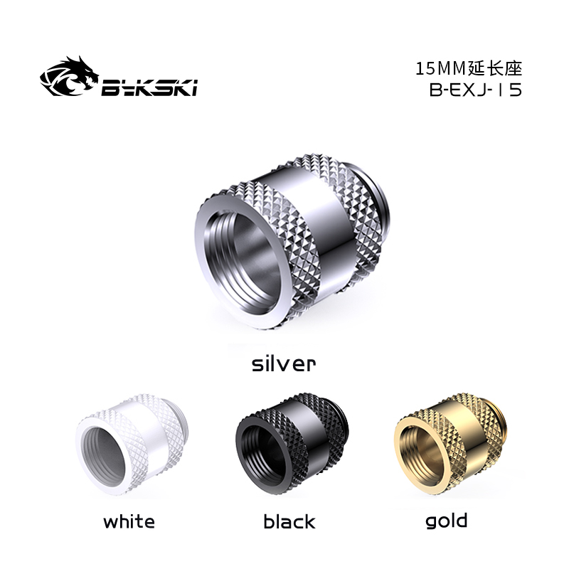 Bykski B-EXJ-15 silver 15MM extension seat G1/4 threaded female threaded extension