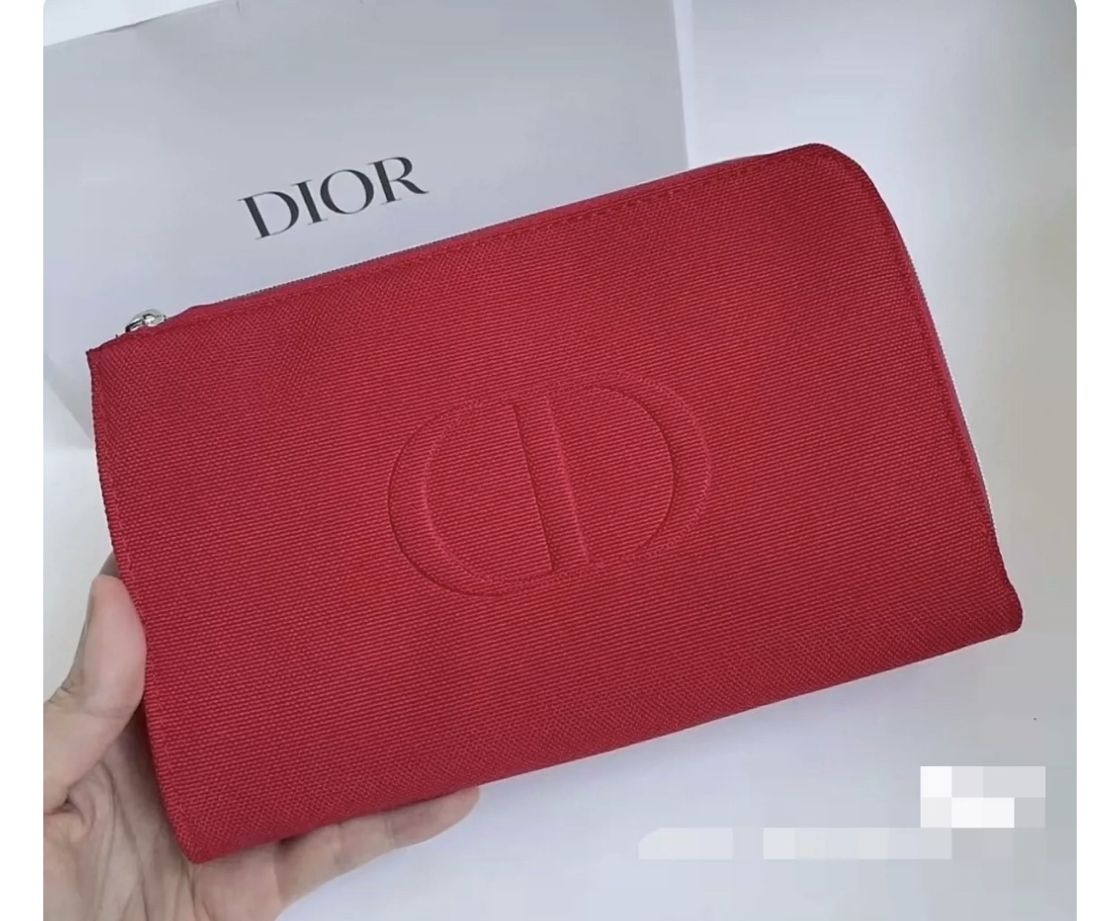 dior red makeup bag