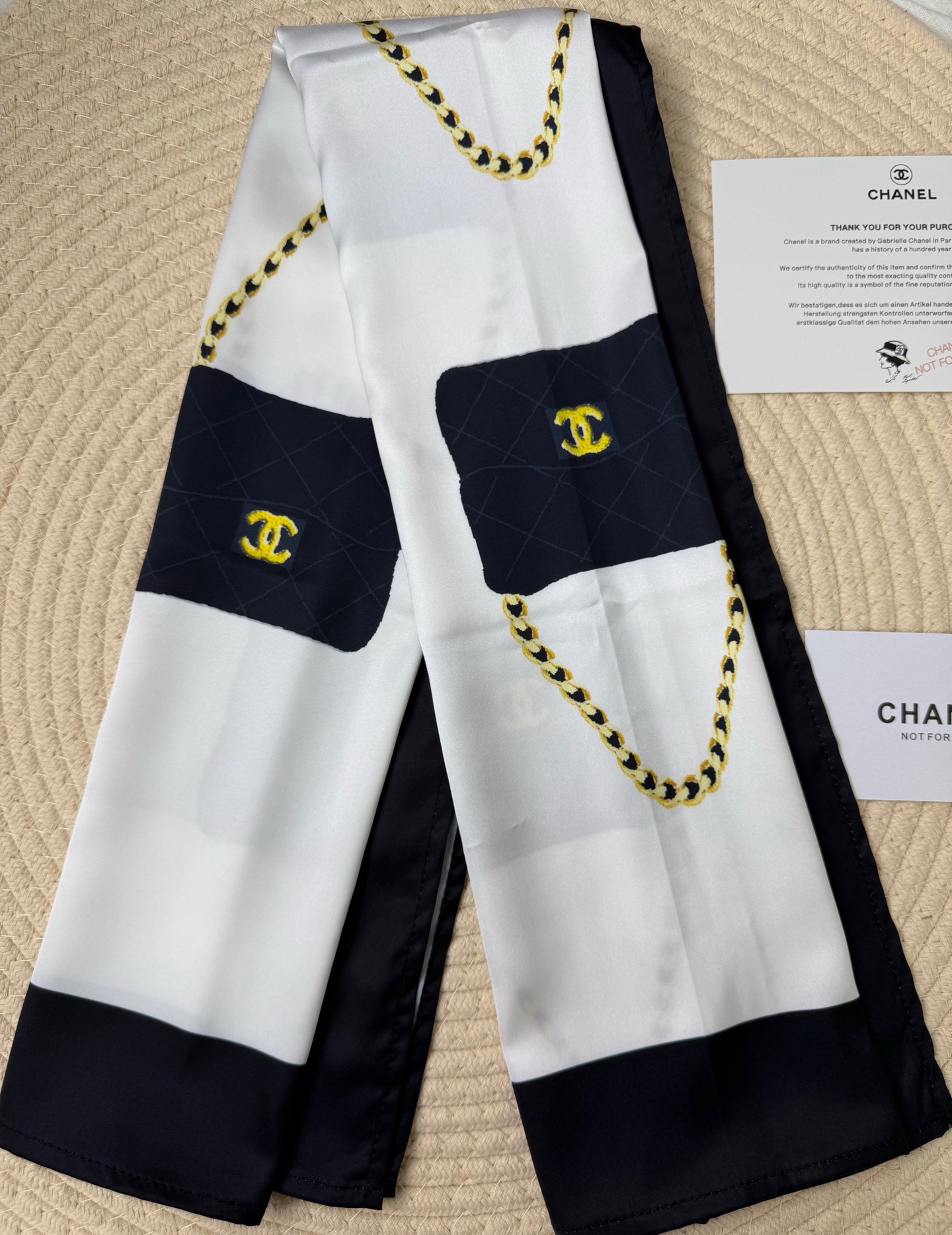 chanel Bag silk scarf