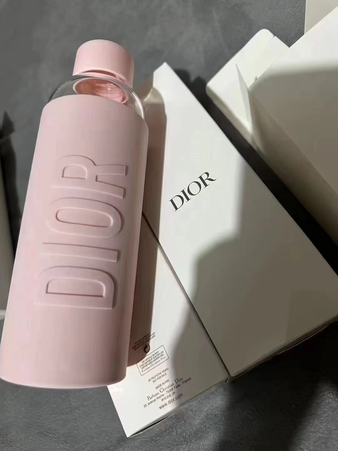 dior glass bottle pink