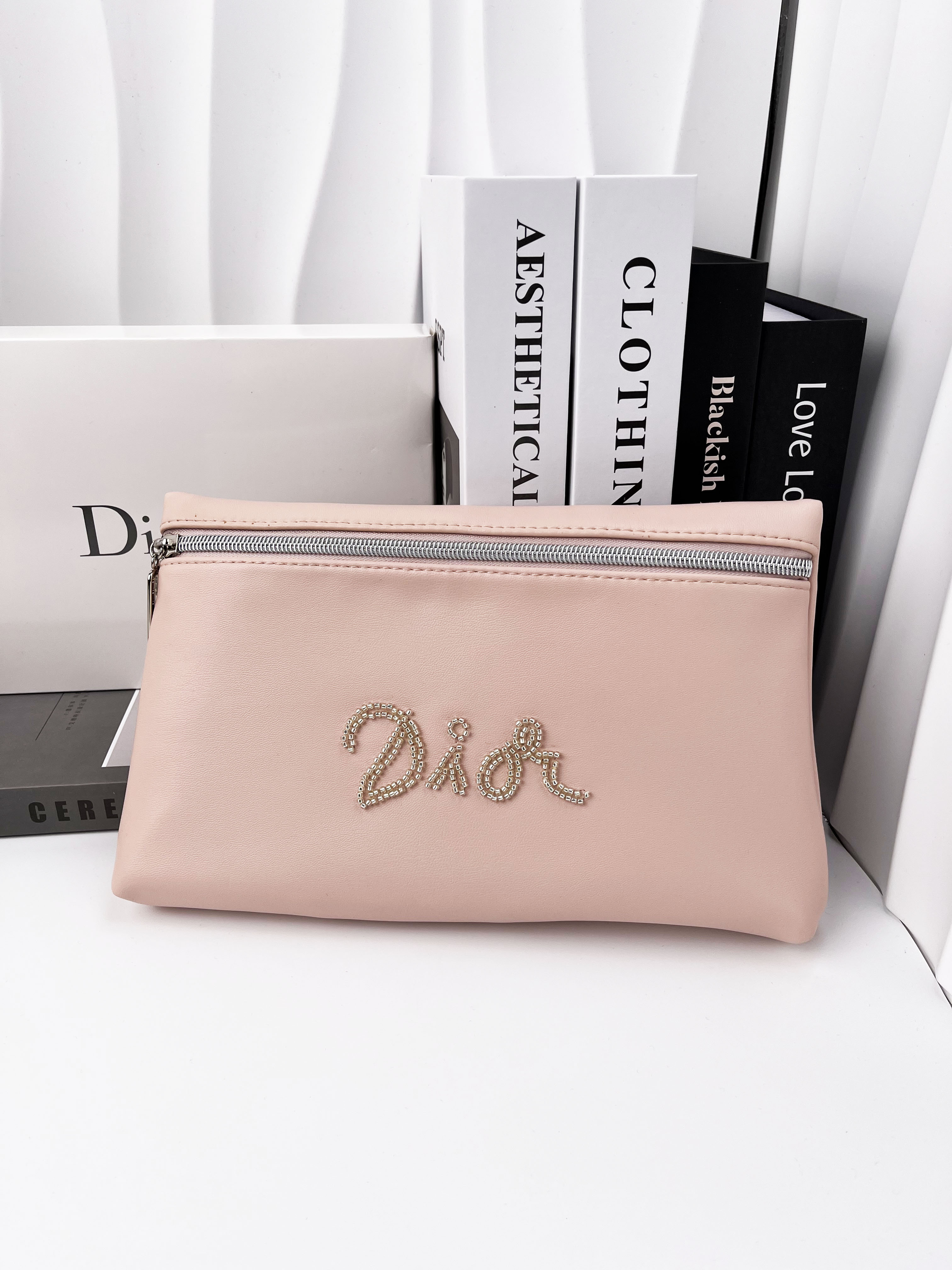 dior pink makeup bag