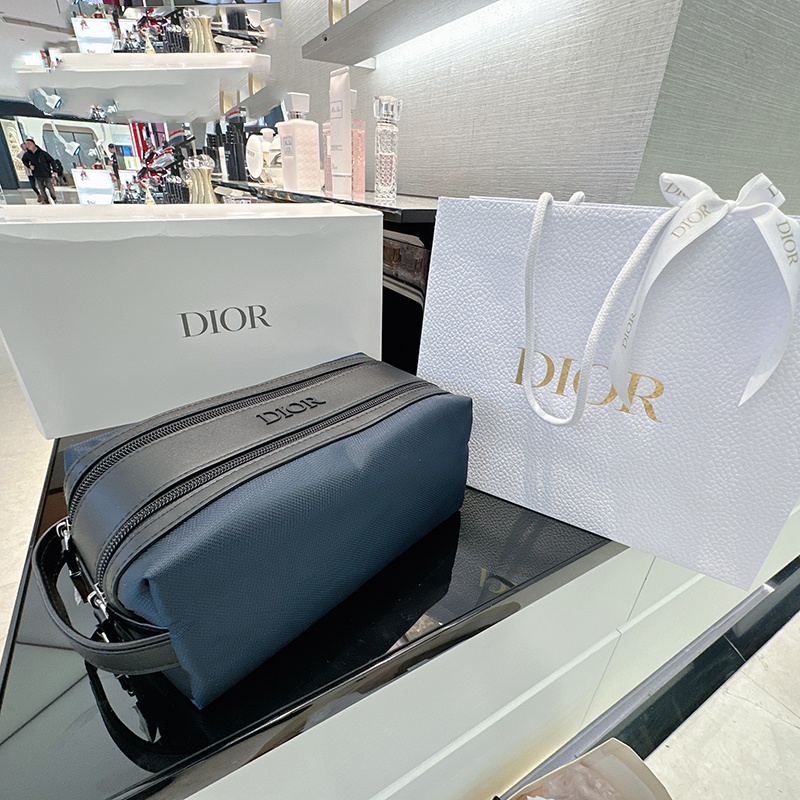 dior blue makeup bag